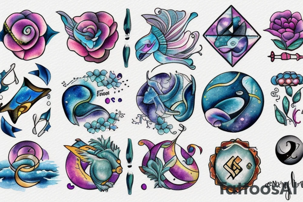 Cancer pisces and Gemini astrological signs tattoo idea