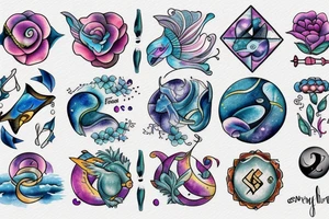Cancer pisces and Gemini astrological signs tattoo idea