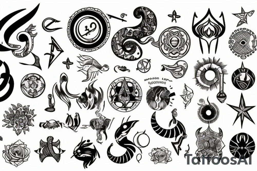 Cancer, pisces, and Gemini astrological signs tattoo idea