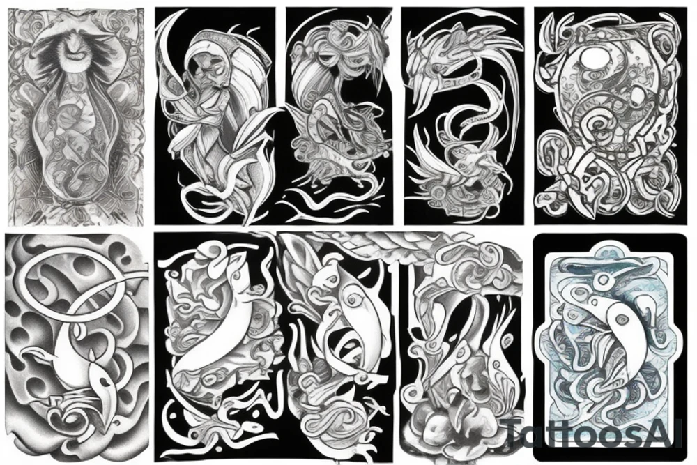 Cancer, pisces, and Gemini tattoo idea