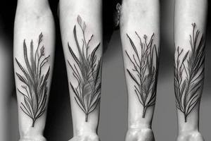 White sage twig and olive twig tattoo idea