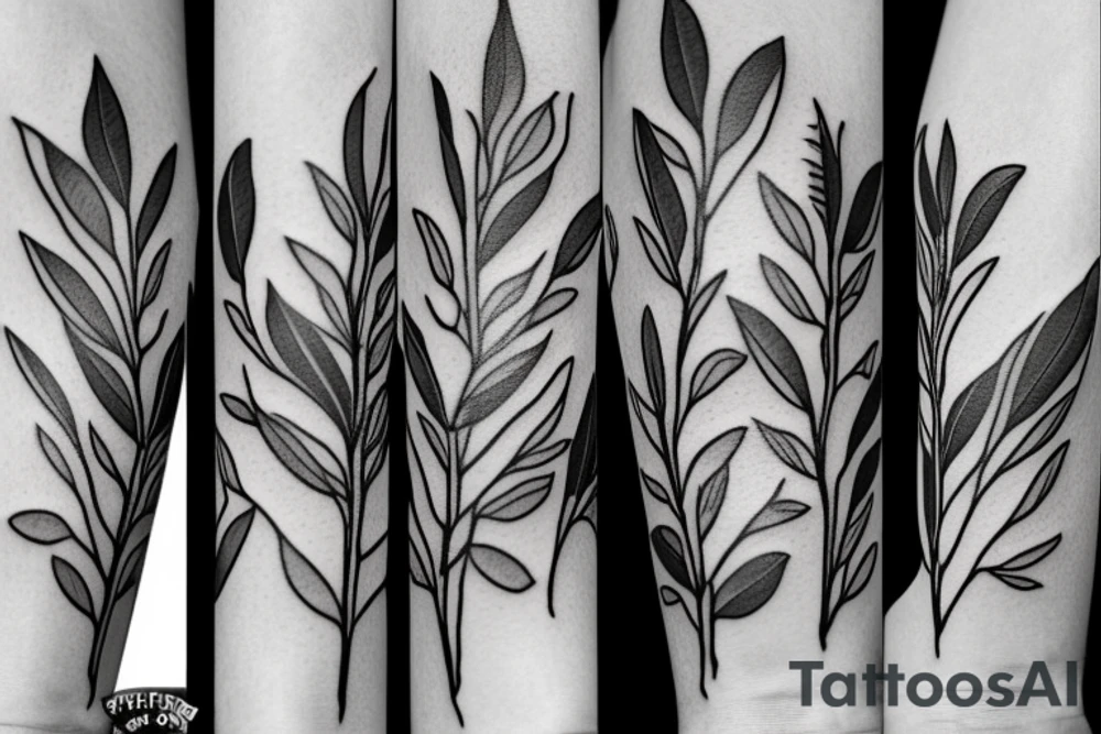 Olive twig tattoo idea