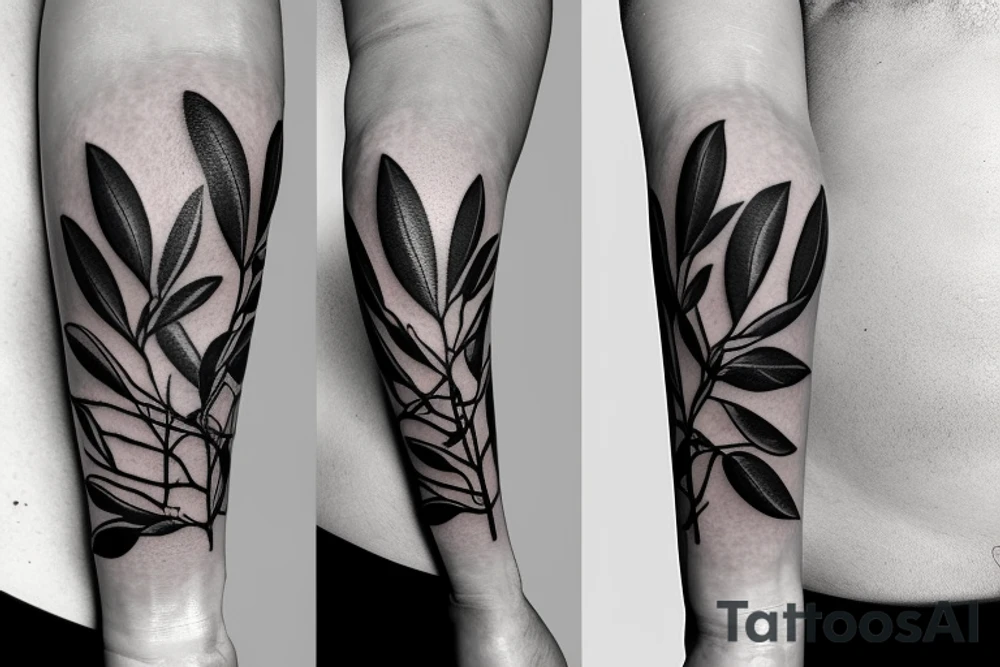 Olive twig tattoo idea