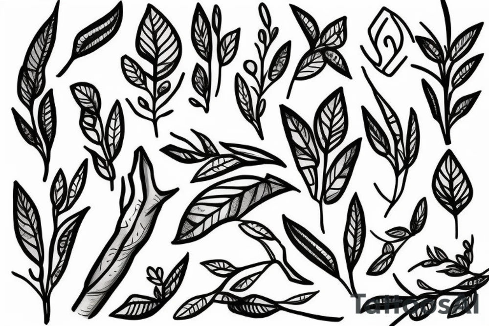 Olive twig tattoo idea