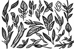 Olive twig tattoo idea