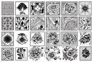 Depiction of liminality, using florals and geometric patterns tattoo idea