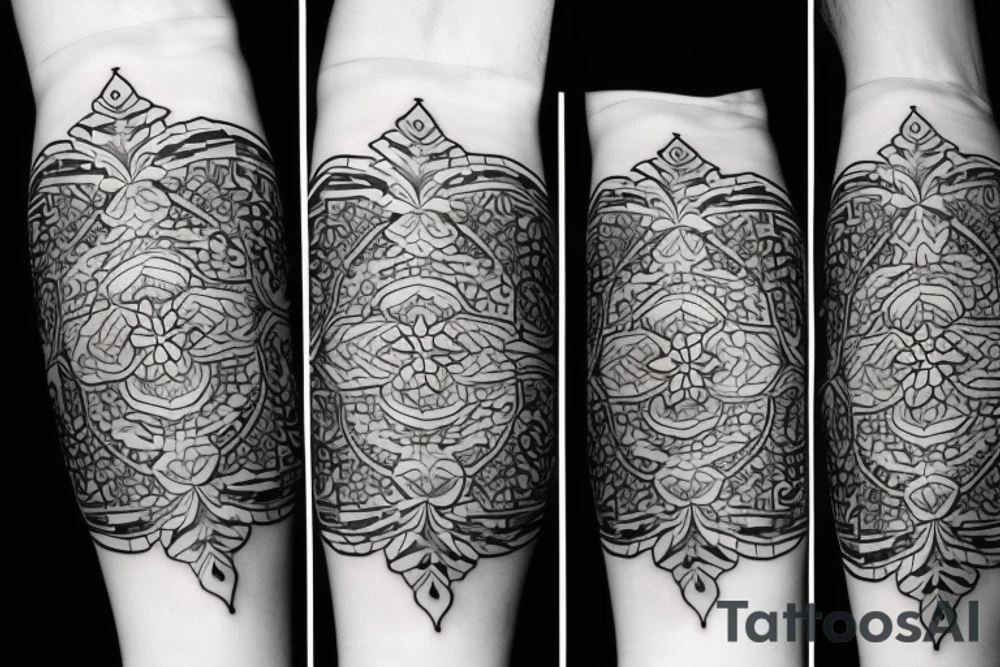 Liminal, using florals and geometric patterns tattoo idea