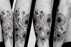 Wild flower bouquet tattoo idea