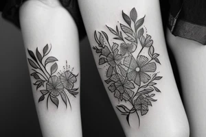 Small Wild flower bouquet tattoo idea