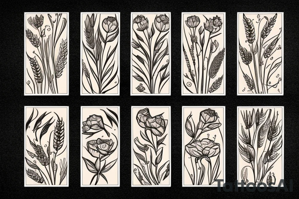 Wheat flowers tattoo idea
