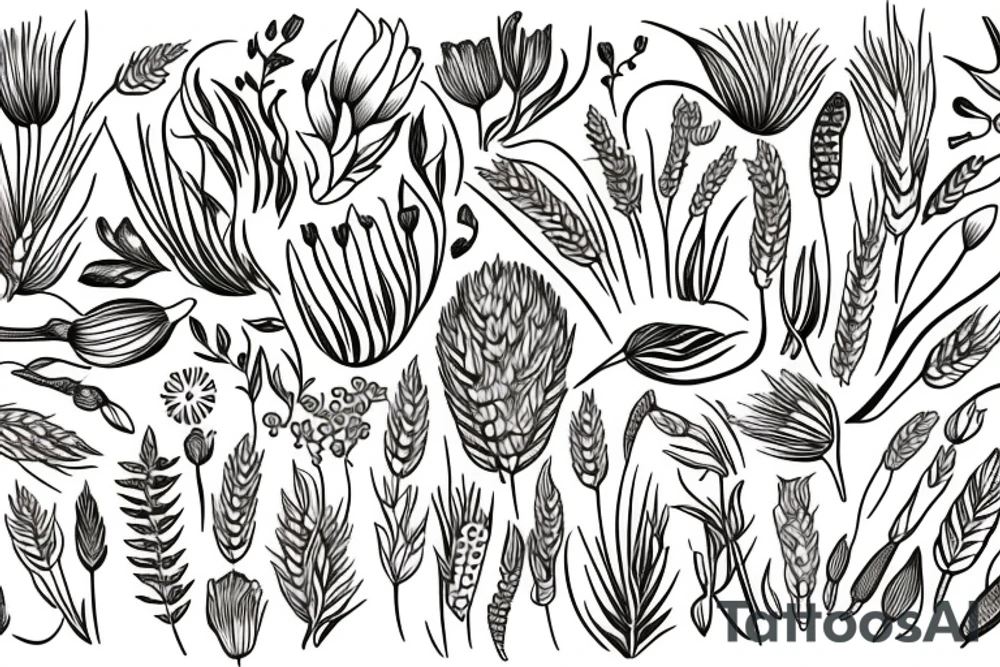 Wheat flowers tattoo idea