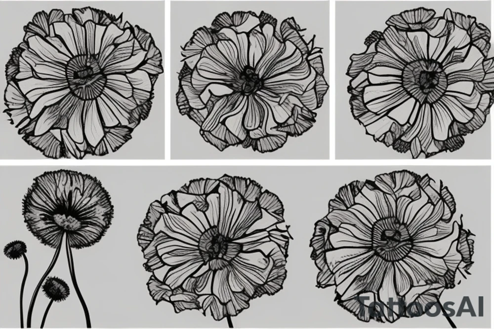 Dandelion poppy tattoo idea