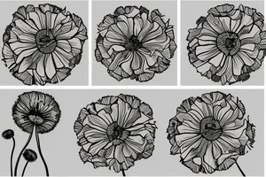 Dandelion poppy tattoo idea