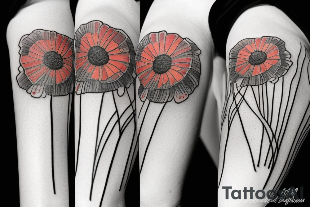 Dandelion poppy tattoo idea