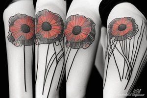 Dandelion poppy tattoo idea