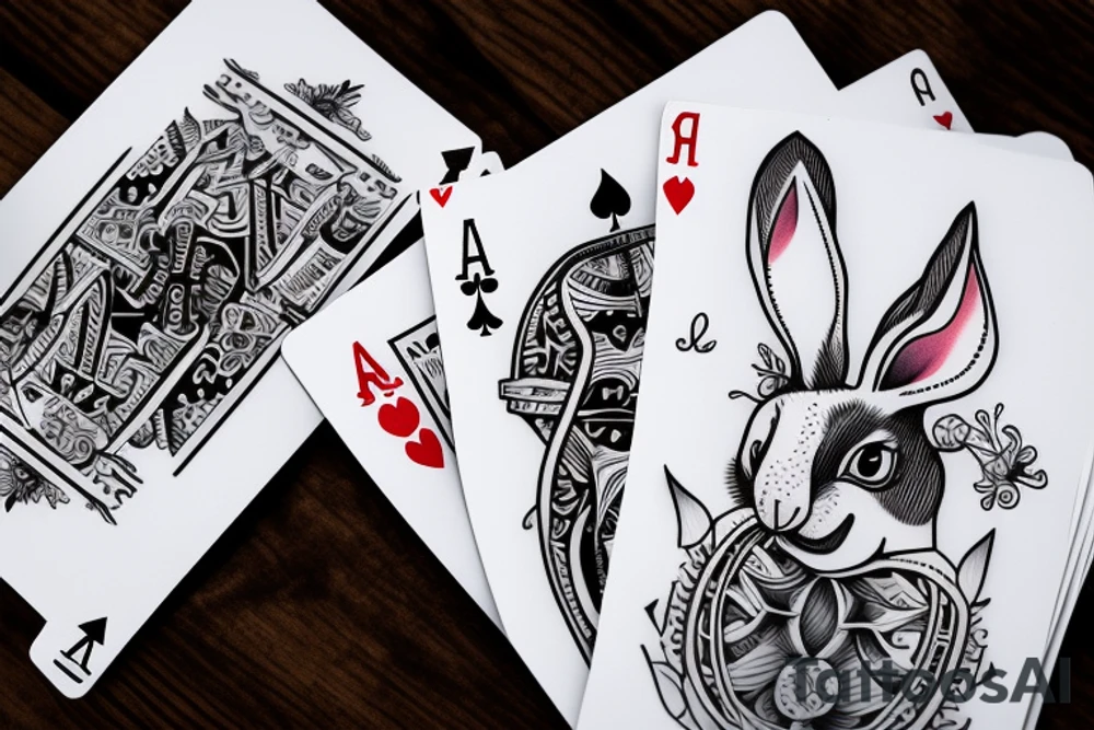 Bunny playing cards tattoo idea