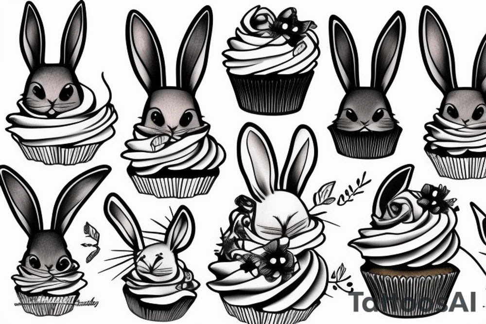 Bunny cupcake tattoo idea