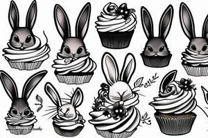 Bunny cupcake tattoo idea