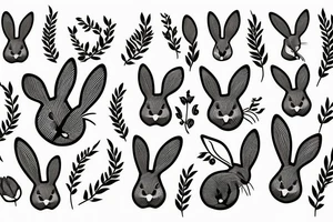 Rabbit leaves tattoo idea