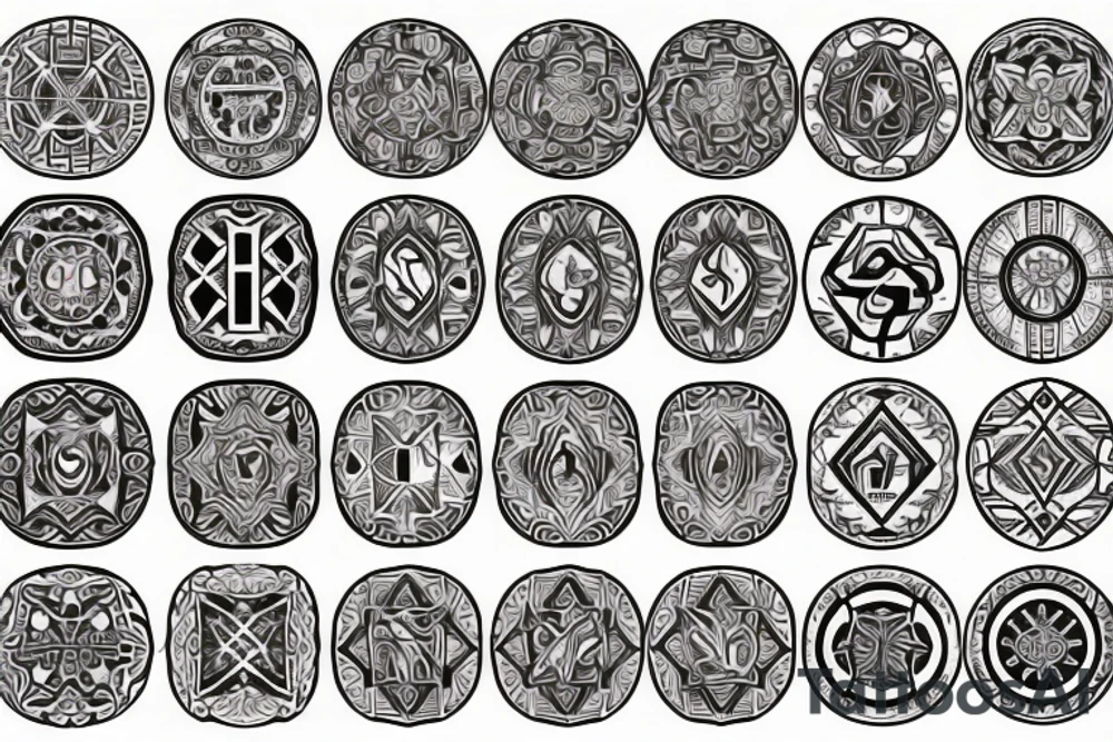 Necromancy Regal Stoic Vivid Pattern Runic tattoo idea