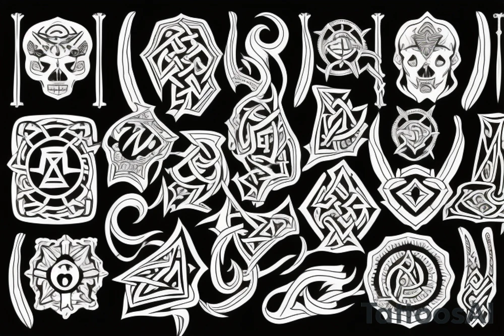 Necromancy Regal Stoic Vivid Pattern Runic tattoo idea