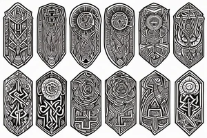 Necromancy Regal Stoic Vivid Pattern Runic tattoo idea