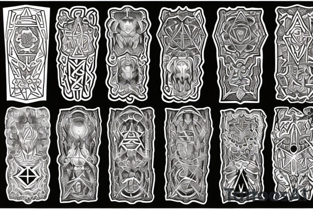 Necromancy Regal Stoic Vivid Pattern Runic tattoo idea