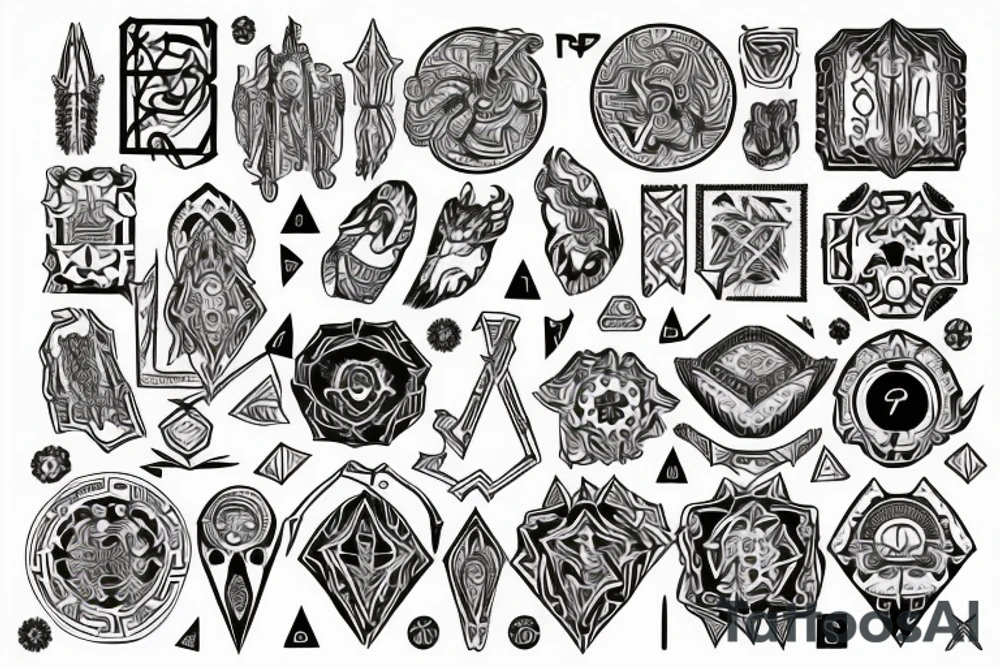 Necromancy Regal Stoic Vivid Pattern Runic tattoo idea