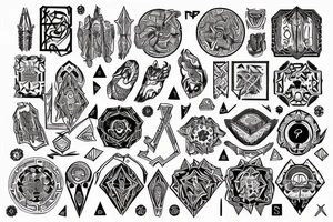 Necromancy Regal Stoic Vivid Pattern Runic tattoo idea