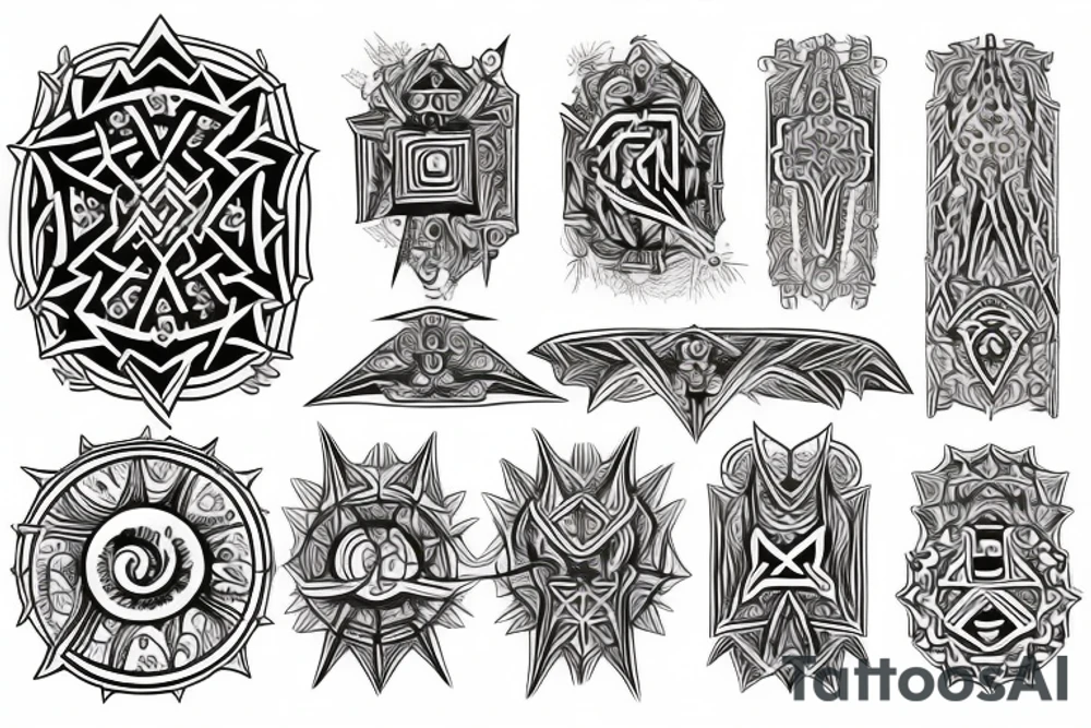 Necromancy Regal Stoic Vivid Pattern Runic tattoo idea