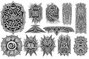 Necromancy Regal Stoic Vivid Pattern Runic tattoo idea