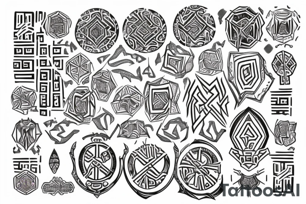 Necromancy Regal Stoic Vivid Pattern Runic tattoo idea