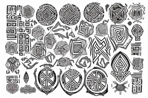 Necromancy Regal Stoic Vivid Pattern Runic tattoo idea