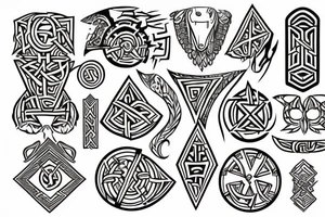 Necromancy Stoic Vivid Pattern Runic tattoo idea