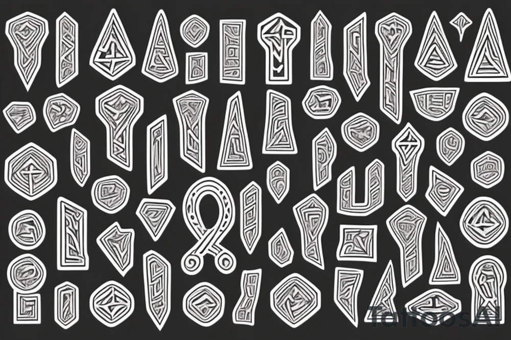 Necromancy Stoic Vivid Pattern Runic tattoo idea
