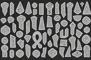 Necromancy Stoic Vivid Pattern Runic tattoo idea