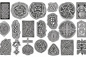 Necromancy Stoic Vivid Pattern Runic tattoo idea