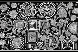 Necromancy Stoic Vivid Pattern Runic tattoo idea