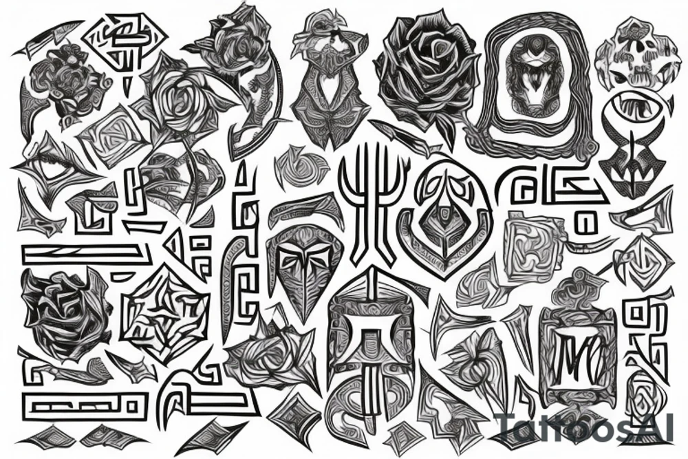 Necromancy Stoic Vivid Pattern Runic tattoo idea