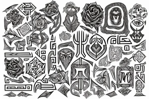 Necromancy Stoic Vivid Pattern Runic tattoo idea