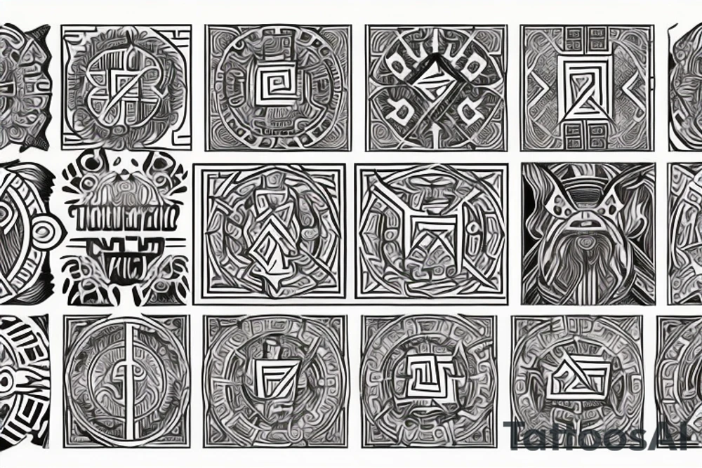 Necromancy Stoic Vivid Pattern Runic tattoo idea