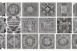 Necromancy Stoic Vivid Pattern Runic tattoo idea