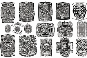 Necromancy Stoic Vivid Pattern Runic tattoo idea