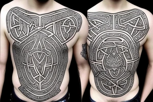 Necromancy Stoic Vivid Pattern Runic tattoo idea