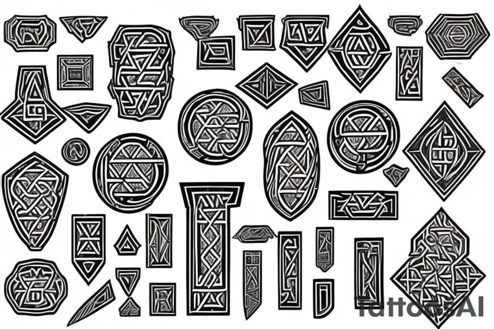 Necromancy Stoic Vivid Pattern Runic tattoo idea