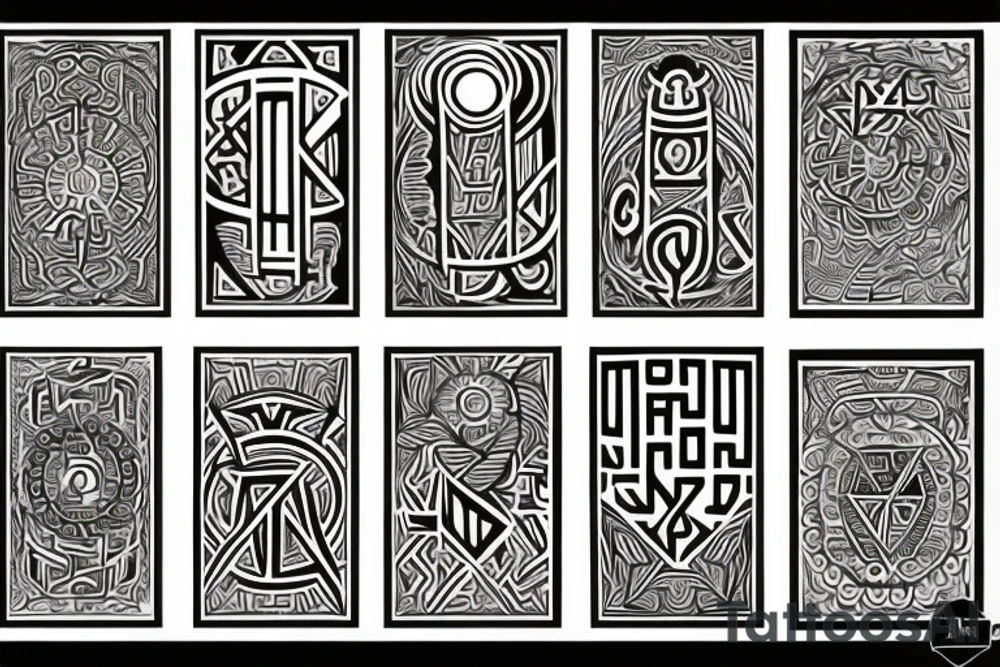 Necromancy Stoic Vivid Pattern Runic tattoo idea