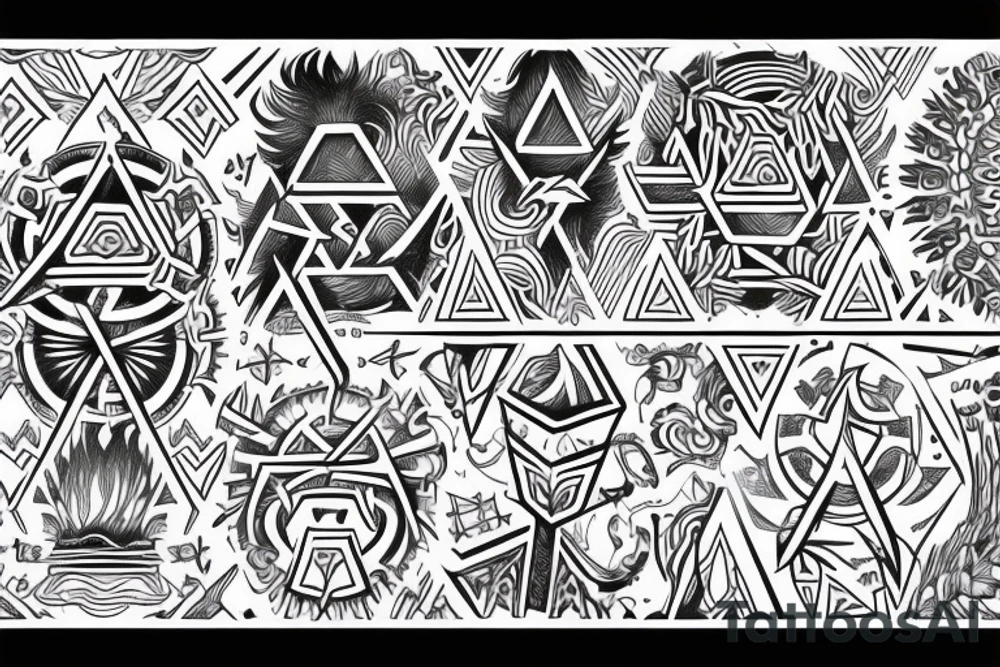 Necromancy Stoic Vivid Pattern Runic tattoo idea