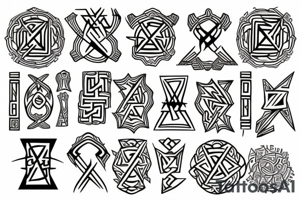 Necromancy Stoic Vivid Pattern Runic tattoo idea