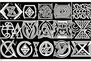Necromancy Stoic Vivid Pattern Runic tattoo idea