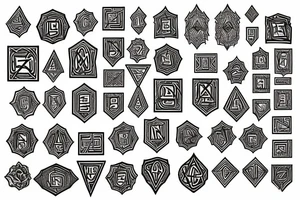 Necromancy Stoic Vivid Pattern Runic tattoo idea